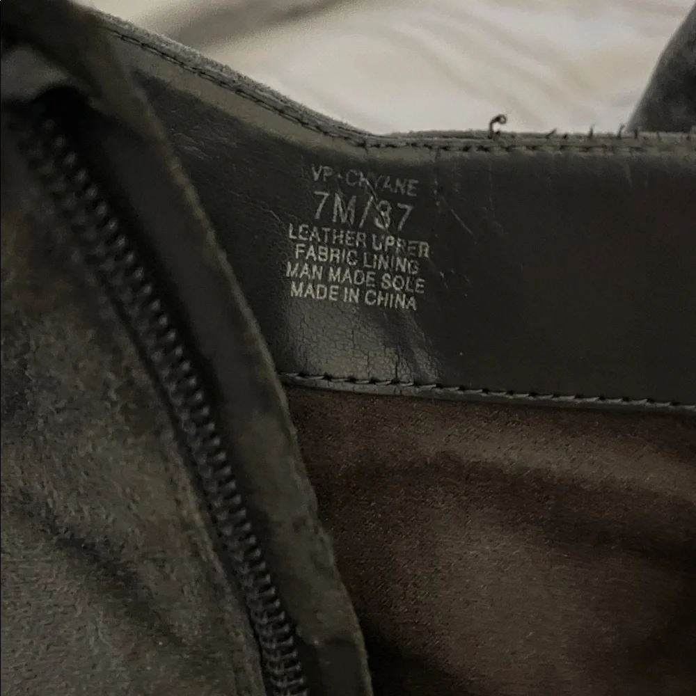 Vince Camino. Chic Gray Suede Heeled Boots - Picture 4 of 7